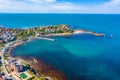 Aerial view of Bulgarian seaside town Ahtopol Royalty Free Stock Photo