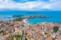 Aerial view of Bulgarian town Sozopol Royalty Free Stock Photo