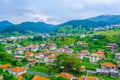 Aerial view of Bulgarian village Trigrad