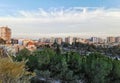 Aerial view of the bullfighting arena in Malaga Royalty Free Stock Photo