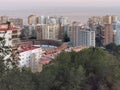 Aerial view of the bullfighting arena in Malaga Royalty Free Stock Photo