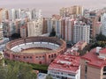 Aerial view of the bullfighting arena in Malaga Royalty Free Stock Photo