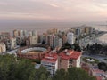 Aerial view of the bullfighting arena in Malaga Royalty Free Stock Photo