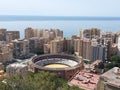 Aerial view of the bullfighting arena in Malaga, Spain Royalty Free Stock Photo