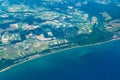 Aerial view of Bundaberg and Great Sandy Marine Park Royalty Free Stock Photo