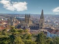 aerial view of Burgos, city with large cathedral in the center Royalty Free Stock Photo