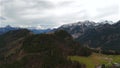 Aerial view Burgruine Falkenstein is ruined medieval castle in Pfronten in Ostallgau in Sudwest Bayern, Germany near