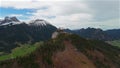 Aerial view Burgruine Falkenstein is ruined medieval castle in Pfronten in Ostallgau in Sudwest Bayern, Germany near