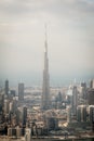 Aerial view on Burj Khalifa in Dubai Royalty Free Stock Photo