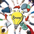 Aerial View of Business People and Branding Concepts