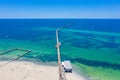 Aerial view of Busselton jetty in Australia