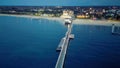 Aerial view of Busselton Jetty at sunset, Western Australia Royalty Free Stock Photo