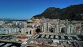 Aerial view of the Mid bay Harbor in Gibraltar and the coast on a sunny day in summer Royalty Free Stock Photo