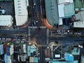 Aerial view of a bustling urban area with roads and buildings in Taiwan