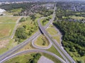 Aerial view of busy road in Sosnowiec Poland.