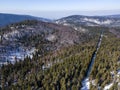 Aerial view of Byala Cherkva region at Rhodopes Mountain,  Bulgaria Royalty Free Stock Photo