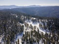 Aerial view of Byala Cherkva region at Rhodopes Mountain,  Bulgaria Royalty Free Stock Photo