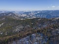 Aerial view of Byala Cherkva region at Rhodopes Mountain,  Bulgaria Royalty Free Stock Photo