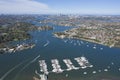 Aerial view of Cabarita Park marina. Royalty Free Stock Photo