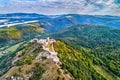 Letecký pohľad na Čachtický hrad, zrúcaninu hradu na Slovensku
