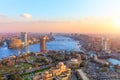 Aerial view on Cairo at sunset, panorama from the Tower Royalty Free Stock Photo