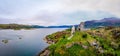 Aerial view of the Caisteal Maol in the village of Kyleakin on the Isle of Skye in the Inner Hebrides, Scotland Royalty Free Stock Photo