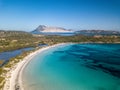 Aerial view of Cala Brandinchi also called Tahiti North Sardinia Royalty Free Stock Photo