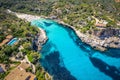 Aerial view with Cala Llombards on Mallorca Royalty Free Stock Photo