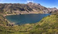 Aerial View of Calabazona Lake at Saliencia, Asturias, Spain Royalty Free Stock Photo