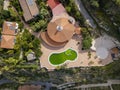 Aerial view of the Calabrian coast, villas and resorts on the cliff. Transparent sea and wild coast Royalty Free Stock Photo