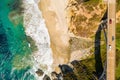 Aerial view of the California Bixby Bridge in Big Sur in the Monterey County Royalty Free Stock Photo