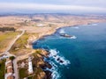 Aerial view on the Californian Pacific ocean cliffs Royalty Free Stock Photo