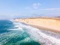 Aerial view of the Californian Pacific ocean cliffs on a clear sky background Royalty Free Stock Photo