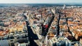 Aerial view of Calle de Alcala and Calle Gran Via.Panoramic aerial view of Gran Via, main shopping street in Madrid Royalty Free Stock Photo