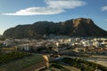 Aerial view Callosa de Segura townscape located in foothills. Spain