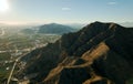 Aerial view Callosa de Segura village and farmlands. Spain