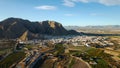 Aerial view Callosa de Segura village located in foothills. Spain