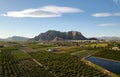 Aerial view Callosa de Segura village located in foothills. Spain