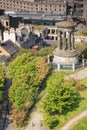 Aerial view of Calton Hill in Edinburgh, Scotland, UK Royalty Free Stock Photo