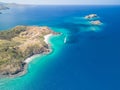 Aerial view of Calzon de Pobre and Penca beach in scenic Guanacaste, Costa Rica Royalty Free Stock Photo