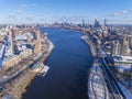 Charles River in winter, Boston, MA, USA