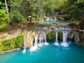 Aerial view of Cambugahay Falls, Siquijor, Philippines