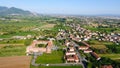 Aerial view of campaign and homes, Italy Royalty Free Stock Photo