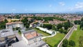 Aerial view of campaign and homes, Italy Royalty Free Stock Photo