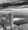 Aerial view of Canada Place in Vancouver on a sunny day Royalty Free Stock Photo