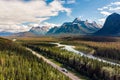 Aerial View of the Canadian Rockies at Banff National Park, Alberta, Canada Royalty Free Stock Photo