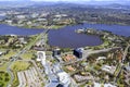 Aerial view of Canberra city
