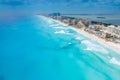 Aerial view of Cancun Hotel Zone, Mexico Royalty Free Stock Photo