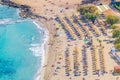 Aerial view of Canyamel beach on Mallorca, Spain Royalty Free Stock Photo