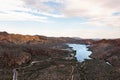 Aerial view of Canyon Lake in the desert in Arizona